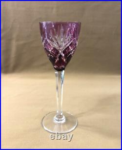 Verre à vin signé SAINT LOUIS modèle CHANTILLY cristal AMETHYSTE roemer Rhin