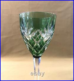 Verre à vin signé SAINT LOUIS modèle CHANTILLY cristal VERT roemer Couleurs Rhin