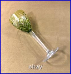 Verre à vin signé SAINT LOUIS modèle CHANTILLY cristal VERT roemer Couleurs Rhin