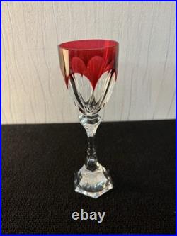 Verre bleu rouge modèle Chambord cristal de Saint Louis