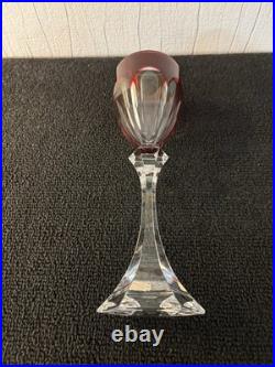 Verre bleu rouge modèle Chambord cristal de Saint Louis