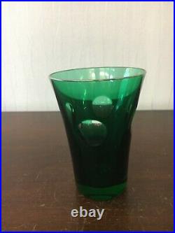 Verre couleur vert en cristal de Saint Louis