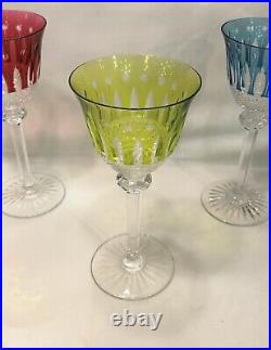 Verre cristal doublé VERT signé SAINT LOUIS modèle TOMMY 18,6 cm roemer eau vin