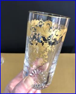 Verre en cristal doré à l'or signé SAINT LOUIS modèle CLEO MASSENET GOLD 13,8 cm