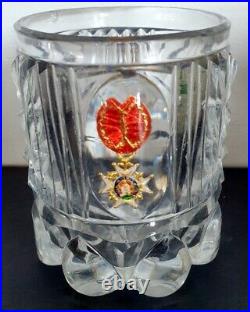 Verre gobelet début XIXème cristal Croix de l'ordre de Saint Louis Charles X