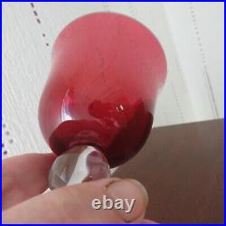 Verre roemer en cristal de saint louis modèle Bubble rouge lot 1