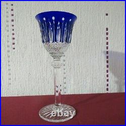 Verre roemer en cristal de saint louis tommy de couleur bleu H 19,6 cm lot 2