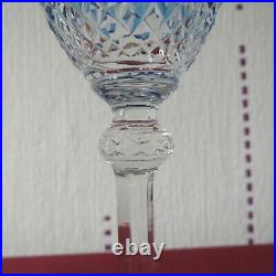Verre roemer en cristal de saint louis tommy de couleur bleu clair signé H 19,6
