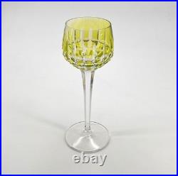 Verre roemer vin du Rhin signé SAINT LOUIS cristal VERT modèle MANHATTAN 20,5 cm