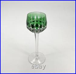 Verre roemer vin du Rhin signé SAINT LOUIS cristal VERT modèle MANHATTAN 20,5 cm