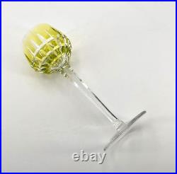 Verre roemer vin du Rhin signé SAINT LOUIS cristal VERT modèle MANHATTAN 20,5 cm