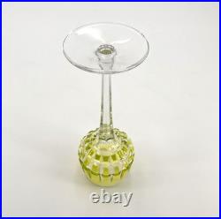 Verre roemer vin du Rhin signé SAINT LOUIS cristal VERT modèle MANHATTAN 20,5 cm