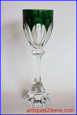 Verre à vin du Rhin Roemer en cristal doublé Saint Louis Chambord vert