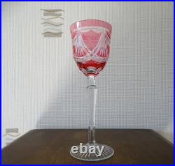 Verre vin du Rhin cristal SAINT LOUIS Roemer rose monogrammé SE LOT 2
