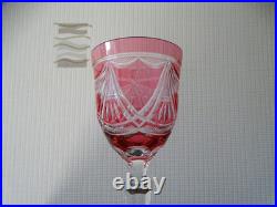 Verre vin du Rhin cristal SAINT LOUIS Roemer rose monogrammé SE LOT 2