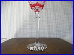Verre vin du Rhin cristal SAINT LOUIS Roemer rose monogrammé SE LOT 2