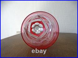 Verre vin du Rhin cristal SAINT LOUIS Roemer rose monogrammé SE LOT 2
