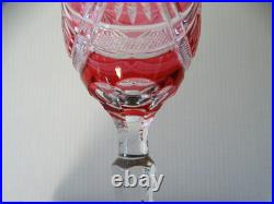 Verre vin du Rhin cristal SAINT LOUIS Roemer rose monogrammé SE LOT 2