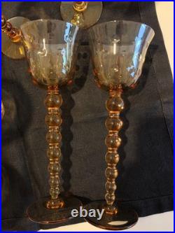 Verres SAINT LOUIS MODELE BUBBLE AMBRÉ prix a la piece 24,5 cm