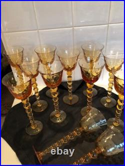 Verres SAINT LOUIS MODELE BUBBLE AMBRÉ prix a la piece 24,5 cm