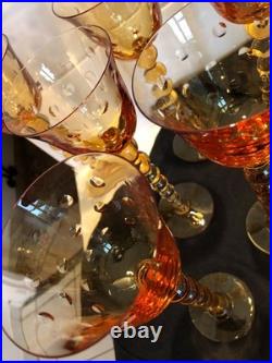 Verres SAINT LOUIS MODELE BUBBLE AMBRÉ prix a la piece 24,5 cm