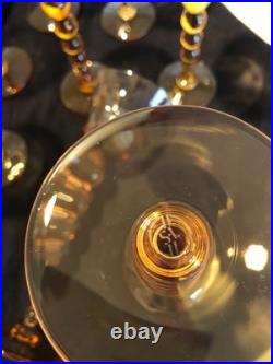 Verres SAINT LOUIS MODELE BUBBLE AMBRÉ prix a la piece 24,5 cm Verres SAINT LOUIS MODELE BUBBLE AMBRÉ prix a la piece 24,5 cm