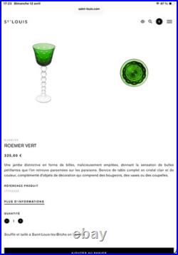 Verres SAINT LOUIS MODELE BUBBLE AMBRÉ prix a la piece 24,5 cm
