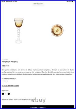 Verres SAINT LOUIS MODELE BUBBLE AMBRÉ prix a la piece 24,5 cm