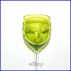 Verres à vin Rhin x6 ROEMER Vert Chartreuse MADRID Saint-Louis /Laurier Couronne
