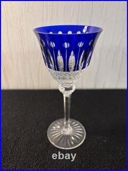 Verres à vin bleu cobalt modèle Tommy cristal Saint Louis Verres à vin bleu cobalt modèle Tommy cristal Saint Louis