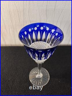 Verres à vin bleu cobalt modèle Tommy cristal Saint Louis