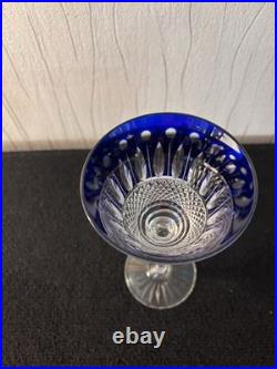 Verres à vin bleu cobalt modèle Tommy cristal Saint Louis