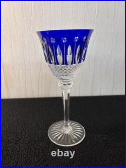Verres à vin bleu cobalt modèle Tommy cristal Saint Louis