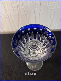 Verres à vin bleu cobalt modèle Tommy cristal Saint Louis