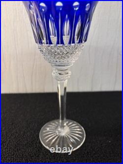 Verres à vin bleu cobalt modèle Tommy cristal Saint Louis