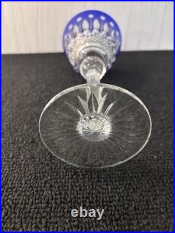 Verres à vin bleu cobalt modèle Tommy cristal Saint Louis