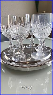 Verres à vin cristal de Saint Louis, modèle Liane, parfait état, Par 2, 4 Ou 6