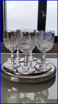 Verres à vin cristal de Saint Louis, modèle Liane, parfait état, Par 2, 4 Ou 6