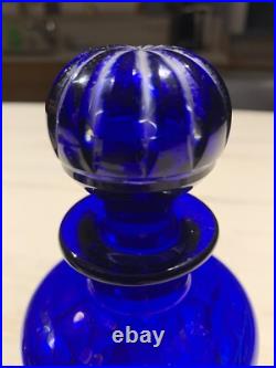 XIX Grand Flacon De Parfum cristal Doublé Bleu Cobalt taillée Saint ST Louis (5) XIX Grand Flacon De Parfum cristal Doublé Bleu Cobalt taillée Saint ST Louis (5)