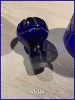 XIX Grand Flacon De Parfum cristal Doublé Bleu Cobalt taillée Saint ST Louis (5) XIX Grand Flacon De Parfum cristal Doublé Bleu Cobalt taillée Saint ST Louis (5)