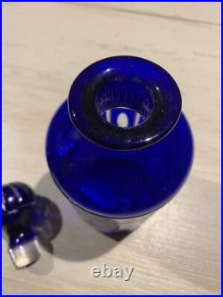 XIX Grand Flacon De Parfum cristal Doublé Bleu Cobalt taillée Saint ST Louis (5) XIX Grand Flacon De Parfum cristal Doublé Bleu Cobalt taillée Saint ST Louis (5)