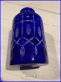 XIX Grand Flacon De Parfum cristal Doublé Bleu Cobalt taillée Saint ST Louis (5) XIX Grand Flacon De Parfum cristal Doublé Bleu Cobalt taillée Saint ST Louis (5)