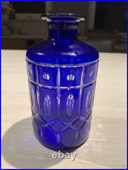 XIX Grand Flacon De Parfum cristal Doublé Bleu Cobalt taillée Saint ST Louis (5) XIX Grand Flacon De Parfum cristal Doublé Bleu Cobalt taillée Saint ST Louis (5)