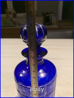 XIX Grand Flacon De Parfum cristal Doublé Bleu Cobalt taillée Saint ST Louis (5) XIX Grand Flacon De Parfum cristal Doublé Bleu Cobalt taillée Saint ST Louis (5)